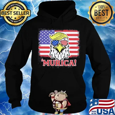 Murican wear glasses American flag s Hoodie