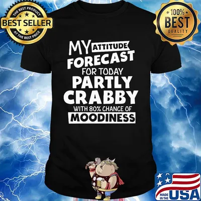 My Attitude Forecast For Today Partly Crabby With 80% Chance Of Moodiness Shirt