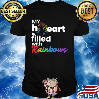 My heart is filled with rainbows LGBT shirt