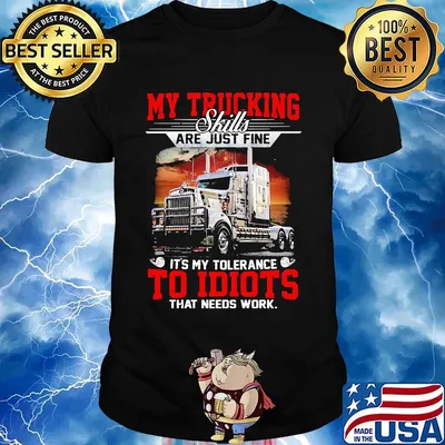 My trucking skills are just fine it's my tolerance to idiots shirt