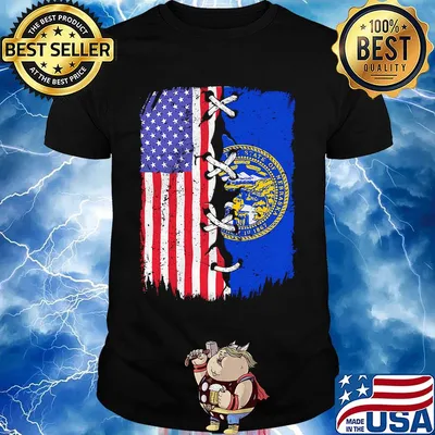 Nebraska and American flag independence day shirt