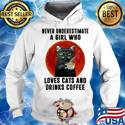 Never underestimate a girl who loves cats and drinks coffee sunset s Hoodie