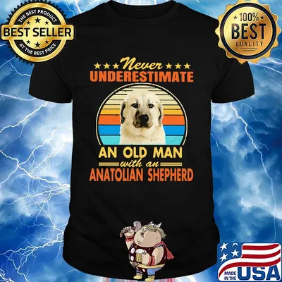 Never underestimate an old man with an anatolian shepherd vintage shirt