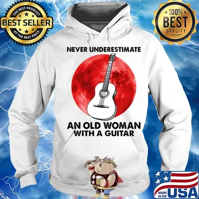 Never underestimate an old woman with a guitar sunset s Hoodie
