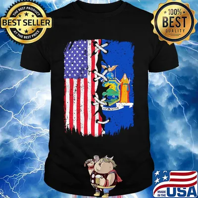 New York and American flag independence day shirt