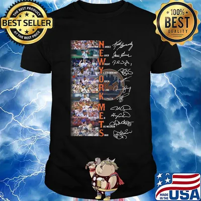 New york mets football team players signatures shirt