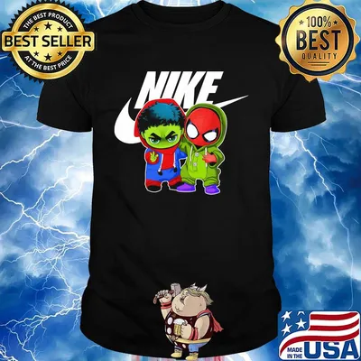 Nike hulk and spiderman chibi shirt