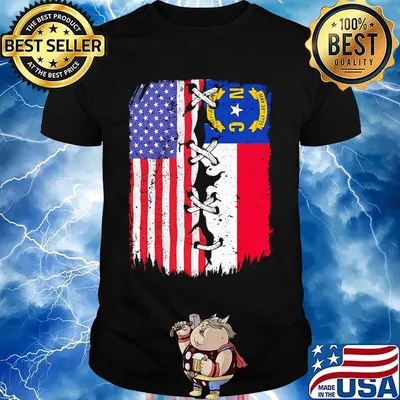 North Carolina and American flag independence day shirt