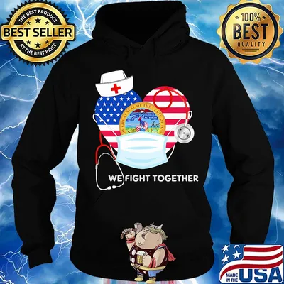 Nurse mask we fight together the great steal of the state of iowa heart american flag independence day s Hoodie