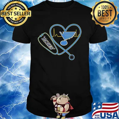 Nurse st. Louis blues stethoscope heart heartbeat shirt