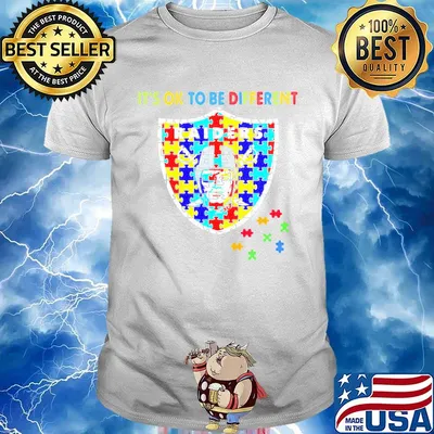 Oakland raiders it's ok to be different autism awareness shirt