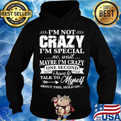Official I’m Not Crazy I’m Special No Wait Maybe I’m Crazy One Second I Have To Talk To Myself About This Hold On Shirt Hoodie