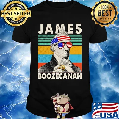 Official james boozecan wine american flag veteran independence day vintage retro shirt