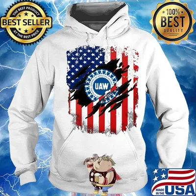Official UAW American flag s Hoodie
