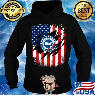 Official UAW American flag s Hoodie