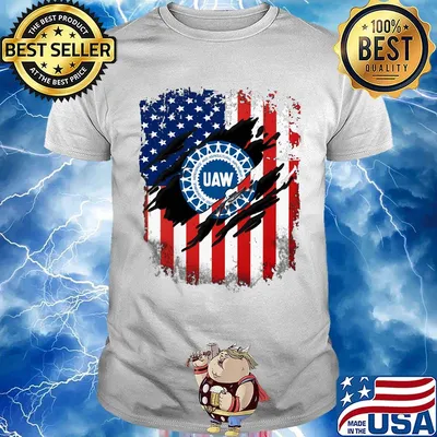 Official UAW American flag shirt