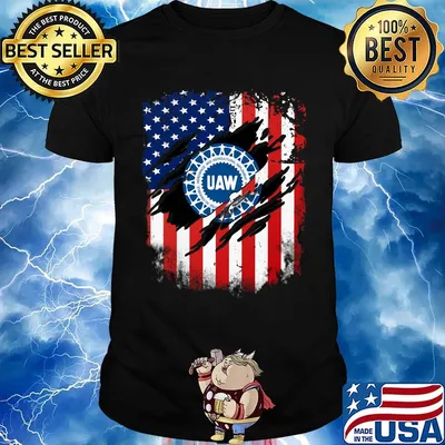 Official UAW American flag shirt