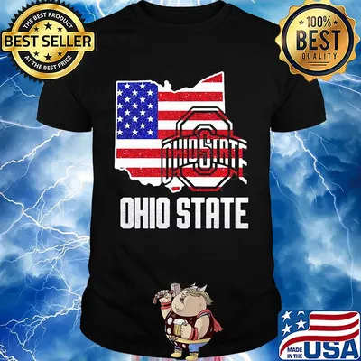 Ohio state american flag map independence day shirt