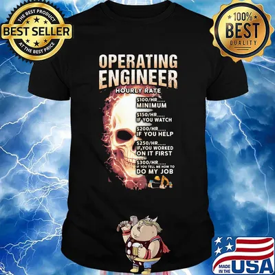 Operating engineer hourly rate skull shirt