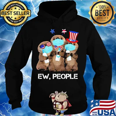 Otter mask hug soap ew people american flag independence day s Hoodie