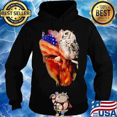 Owl American Wings Independence Day Shirt Hoodie