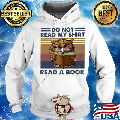 Owl do not read my shirt read a book vintage retro s Hoodie
