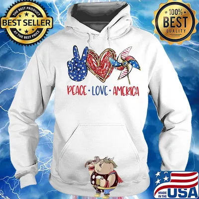 Peace love american flag independence day s Hoodie