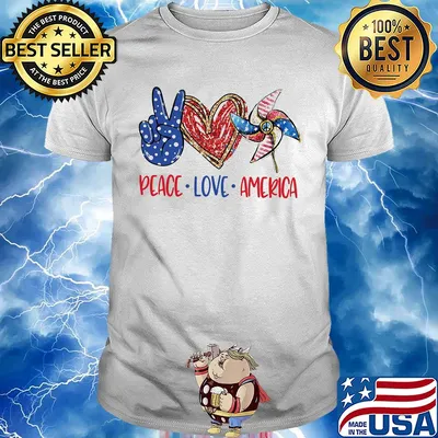 Peace love american flag independence day shirt