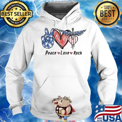Peace love bon jovi rock american flag independence day s Hoodie