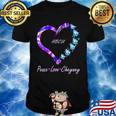 Peace love cheyney university wolves hbcu heart shirt