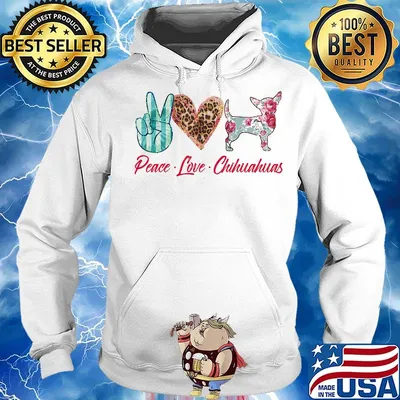 Peace love chihuahuas flowers s Hoodie