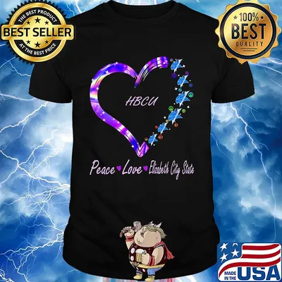 Peace love elizabeth city state university hbcu heart shirt