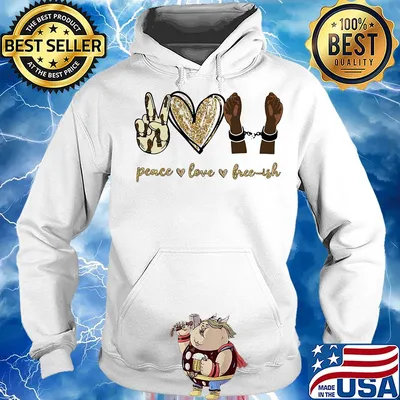 Peace love free-ish juneteenth heart s Hoodie