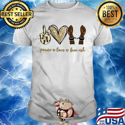 Peace love free-ish juneteenth heart shirt