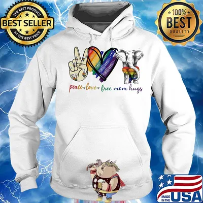 Peace love free mom hugs elephant lgbt s Hoodie