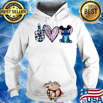 Peace love grateful stitch mouse s Hoodie
