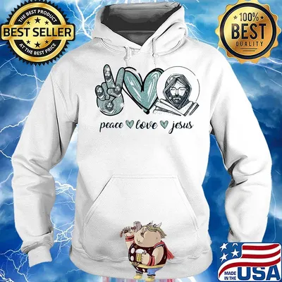 Peace Love Jesus Heart Finger Shirt Hoodie