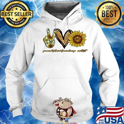 Peace love makeup artist sunflower s Hoodie