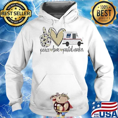Peace love postal worker diamond s Hoodie