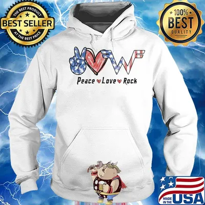 Peace love rock american flag independence day s Hoodie