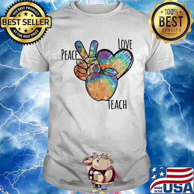 Peace love teacher apple diamond shirt