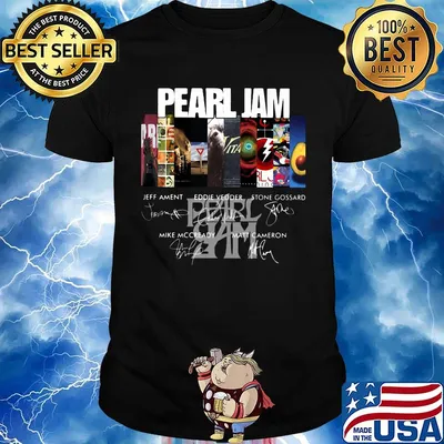 Pearl jam band members signatures shirt