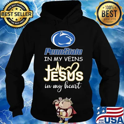 Penn state nittany lions in my veins jesus in my heart heartbeat s Hoodie