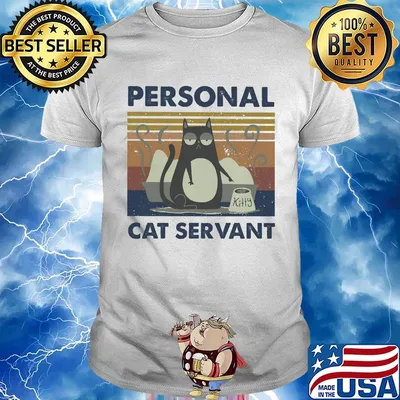 Personal cat servant kitty vintage retro shirt