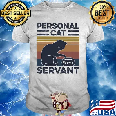 Personal cat servant vintage retro shirt