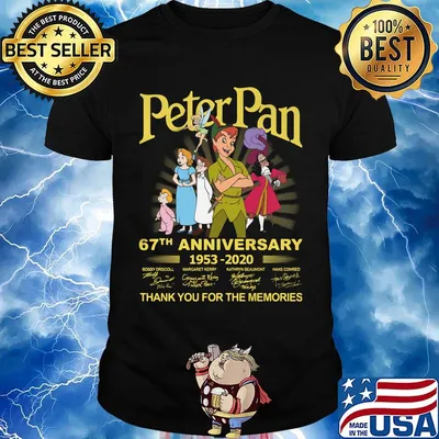 Peter pan movie 67th anniversary 1953 2020 thank you for the memories signatures shirt