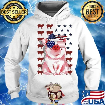 Pig American flag veteran Independence day s Hoodie