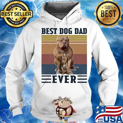 Pitbull best dog dad ever vintage retro s Hoodie