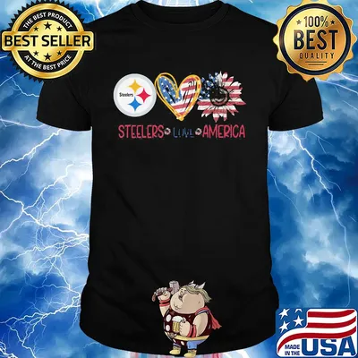 Pittsburgh Steelers love american flag independence day sunflower heart shirt