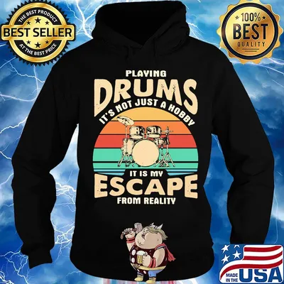 Playing drums it's not just a hobby it is my escape from reality vintage retro s Hoodie